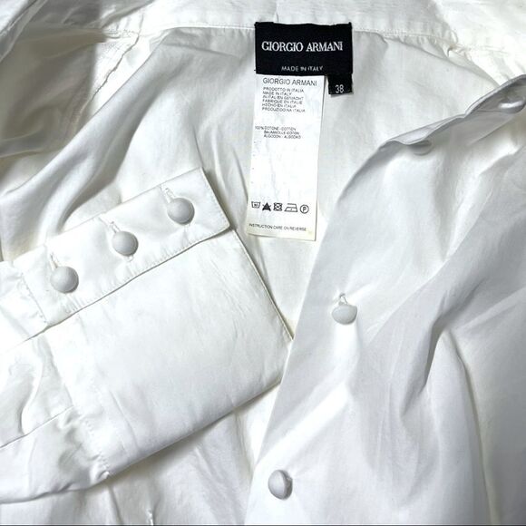 GIORGIO ARMANI White Cotton Button Down Shirt - Picture 2 of 7